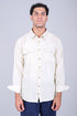 Veshbhoshaa Bluebird Men'S Double Pocket Beige Linen Shirt