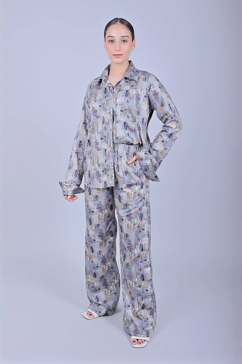Veshbhoshaa Bluebird Women'S Printed Co-Ord Set Grey
