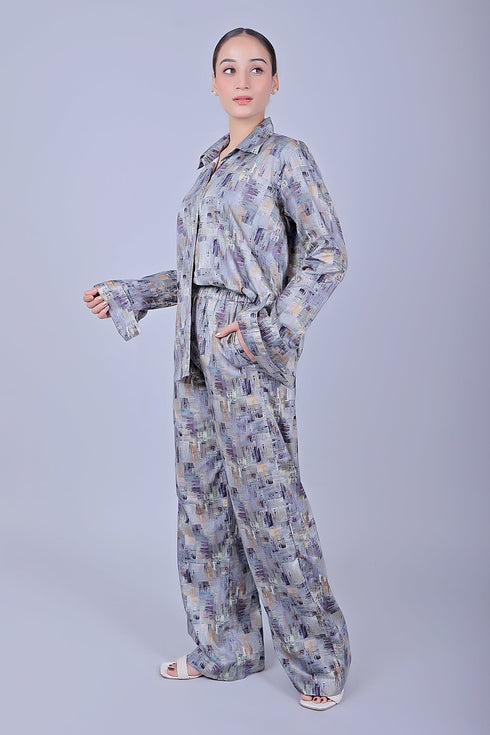 Veshbhoshaa Bluebird Women'S Printed Co-Ord Set Grey