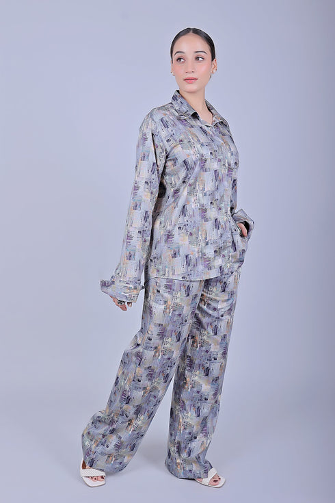 Veshbhoshaa Bluebird Women'S Printed Co-Ord Set Grey