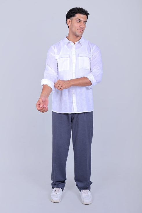 Veshbhoshaa Bluebird Korean Pleated Pant Grey Color