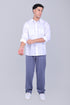 Veshbhoshaa Bluebird Men'S Double Pocket White Linen Shirt