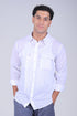 Veshbhoshaa Bluebird Men'S Double Pocket White Linen Shirt