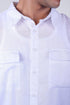 Veshbhoshaa Bluebird Men'S Double Pocket White Linen Shirt