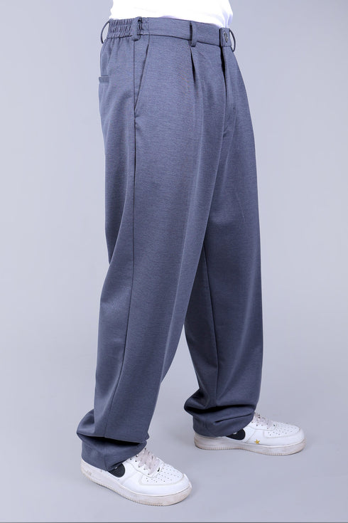 Veshbhoshaa Bluebird Korean Pleated Pant Grey Color