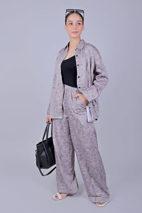 Veshbhoshaa Bluebird Women'S Printed Co-Ord Set Lavender