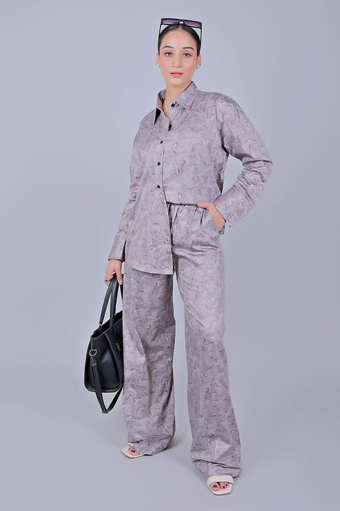 Veshbhoshaa Bluebird Women'S Printed Co-Ord Set Lavender