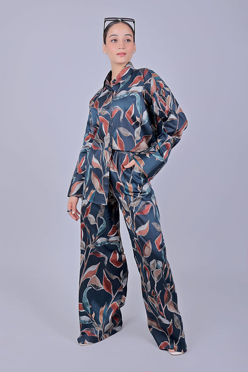 Veshbhoshaa Bluebird Women'S Printed Co-Ord Set Dark Blue