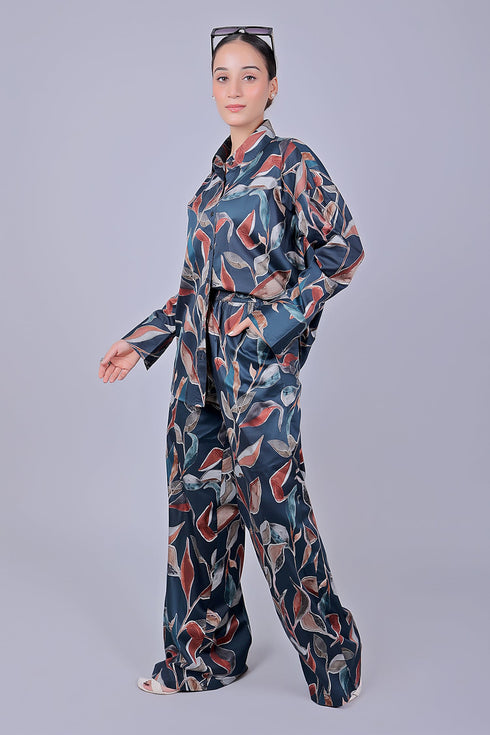 Veshbhoshaa Bluebird Women'S Printed Co-Ord Set Dark Blue