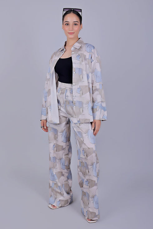 Veshbhoshaa Bluebird Women'S Printed Co-Ord Set Grey