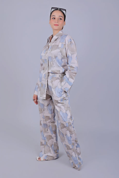 Veshbhoshaa Bluebird Women'S Printed Co-Ord Set Grey