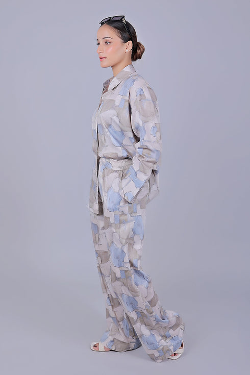 Veshbhoshaa Bluebird Women'S Printed Co-Ord Set Grey