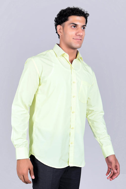 Veshbhoshaa Bluebird Light Lemon Men'S Office Shirt