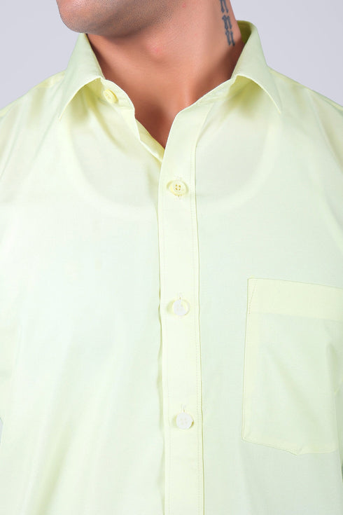 Veshbhoshaa Bluebird Light Lemon Men'S Office Shirt