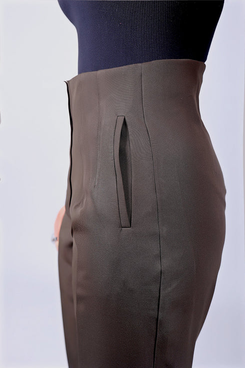 Veshbhoshaa Bluebird Women'S High-Waist Brown Trouser