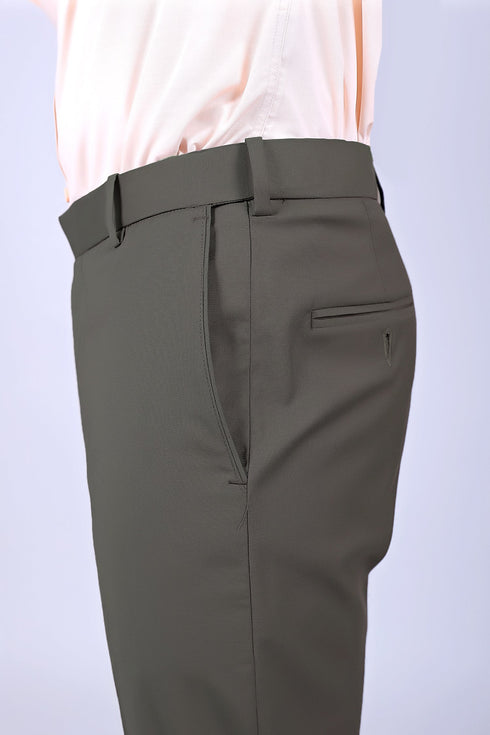 Veshbhoshaa Bluebird Men'S Grey Stretch Band Trousers