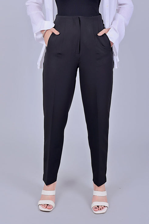 Veshbhoshaa Bluebird Women'S High-Waist Black Trouser