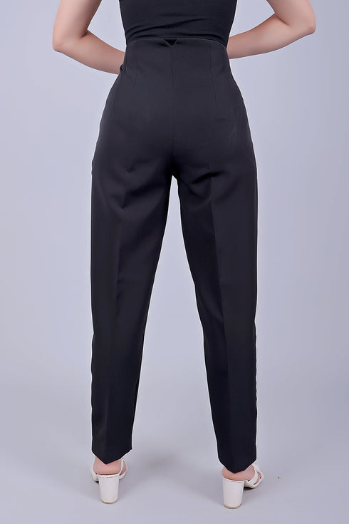 Veshbhoshaa Bluebird Women'S High-Waist Black Trouser