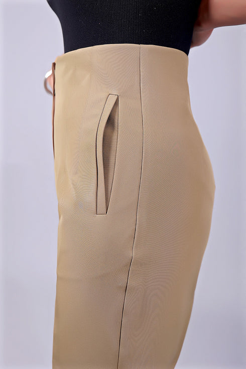 Veshbhoshaa Bluebird Women'S High-Waist Light Brown Trouser