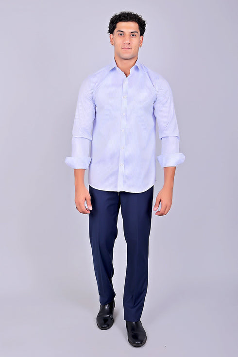 Veshbhoshaa Bluebird Men'S Blue Stretch Band Trousers