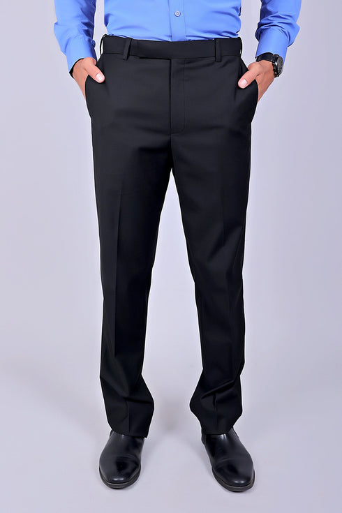 Veshbhoshaa Bluebird Men'S Black Stretch Band Trousers