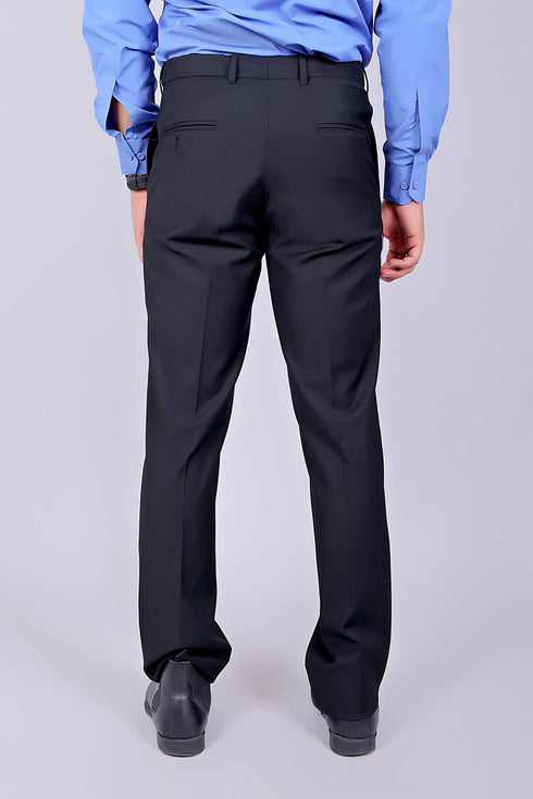 Veshbhoshaa Bluebird Men'S Black Stretch Band Trousers