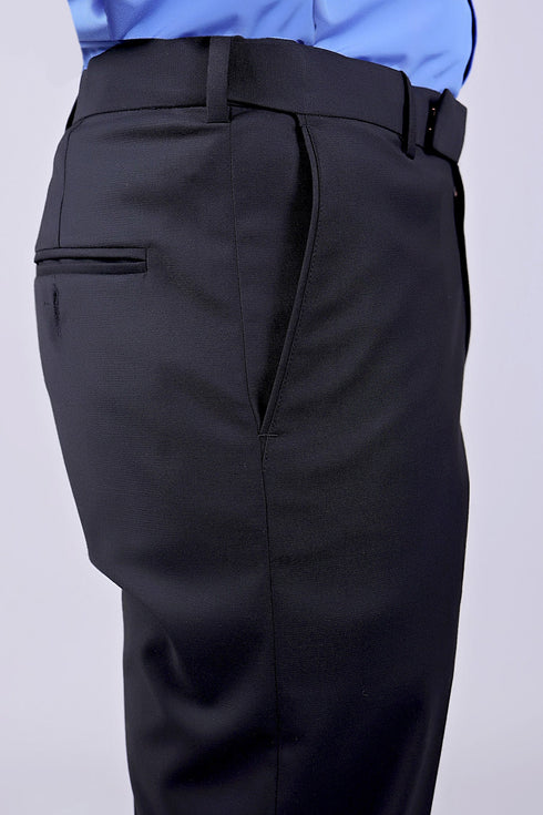 Veshbhoshaa Bluebird Men'S Black Stretch Band Trousers