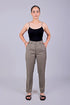 Veshbhoshaa Bluebird Women'S Stone Grey Check Formal Trouser Comfort Fit