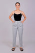 Veshbhoshaa Bluebird Women'S Light Grey Check Formal Trouser Comfort Fit