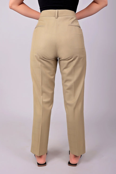 Veshbhoshaa Bluebird Women'S Clay Check Formal Trouser Comfort Fit