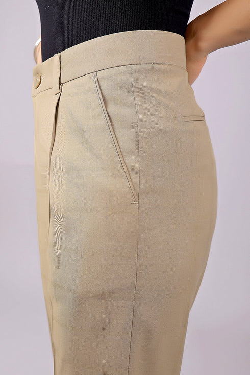 Veshbhoshaa Bluebird Women'S Clay Check Formal Trouser Comfort Fit