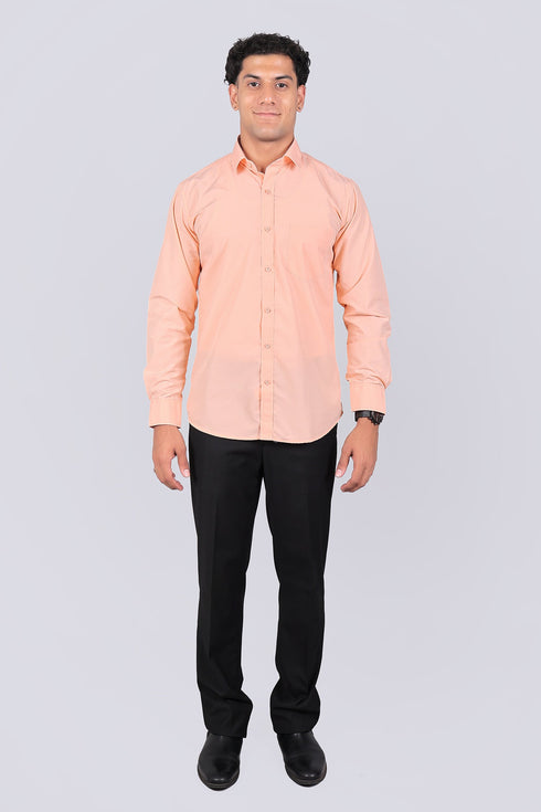 Veshbhoshaa Bluebird Pale Salmon Men'S Office Shirt