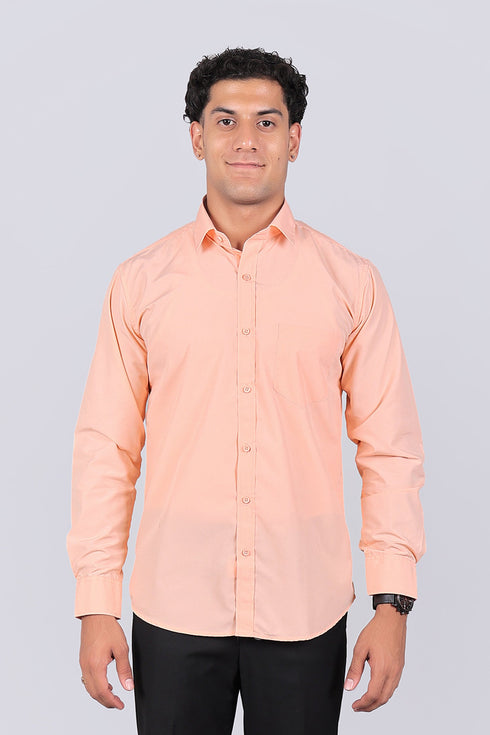 Veshbhoshaa Bluebird Pale Salmon Men'S Office Shirt