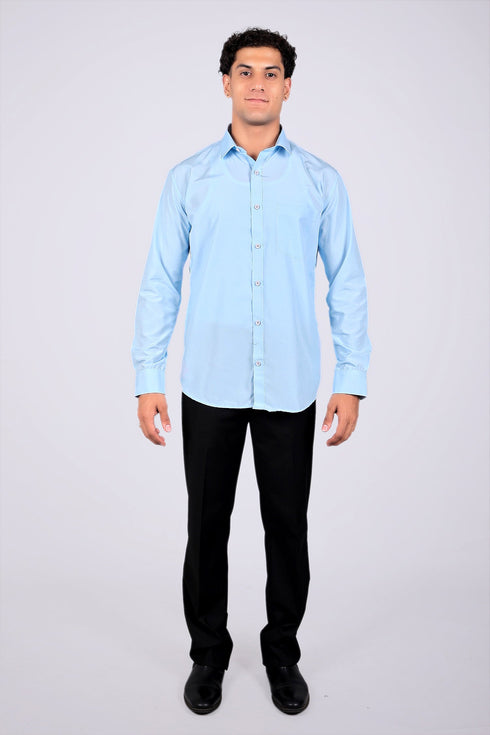 Veshbhoshaa Bluebird Sky Blue Men'S Office Shirt