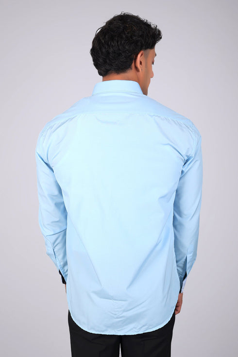 Veshbhoshaa Bluebird Sky Blue Men'S Office Shirt