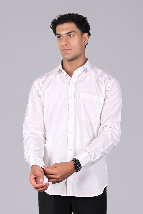 Veshbhoshaa Bluebird Timeless White Men'S Office Shirt