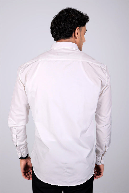 Veshbhoshaa Bluebird Timeless White Men'S Office Shirt