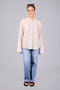 Veshbhoshaa Bluebird Women'S Beige Linen Shirt