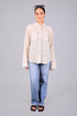 Veshbhoshaa Bluebird Women'S Beige Linen Shirt