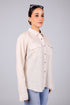 Veshbhoshaa Bluebird Women'S Beige Linen Shirt