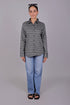 Veshbhoshaa Bluebird Women'S Black Geometric Printed Satin Shirt