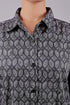 Veshbhoshaa Bluebird Women'S Black Geometric Printed Satin Shirt