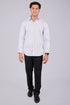 Veshbhoshaa Bluebird Men'S Light Grey Stripe Shirt
