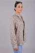 Veshbhoshaa Bluebird Women'S Brown Printed Satin Shirt