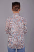 Veshbhoshaa Bluebird Women'S White Peach Printed Satin Shirt