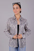Veshbhoshaa Bluebird Women'S Grey Printed Satin Shirt