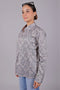 Veshbhoshaa Bluebird Women'S Grey Printed Satin Shirt