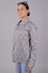 Veshbhoshaa Bluebird Women'S Grey Printed Satin Shirt