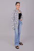 Veshbhoshaa Bluebird Women'S Black And White Printed Satin Shirt