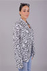 Veshbhoshaa Bluebird Women'S Black And White Printed Satin Shirt